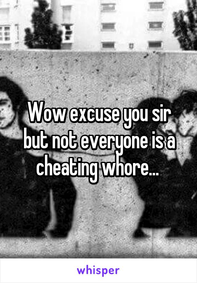 Wow excuse you sir but not everyone is a cheating whore... 