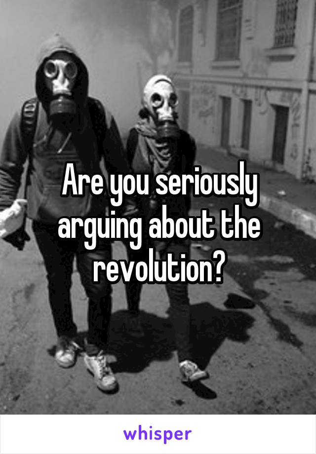 Are you seriously arguing about the revolution?