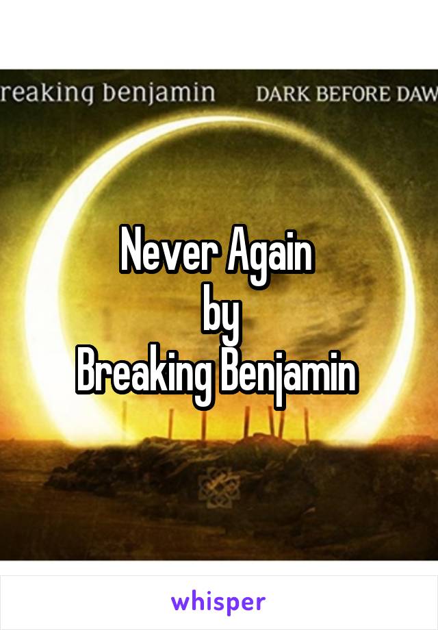 Never Again 
by
Breaking Benjamin 