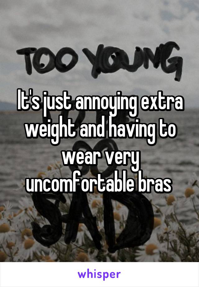 It's just annoying extra weight and having to wear very uncomfortable bras 