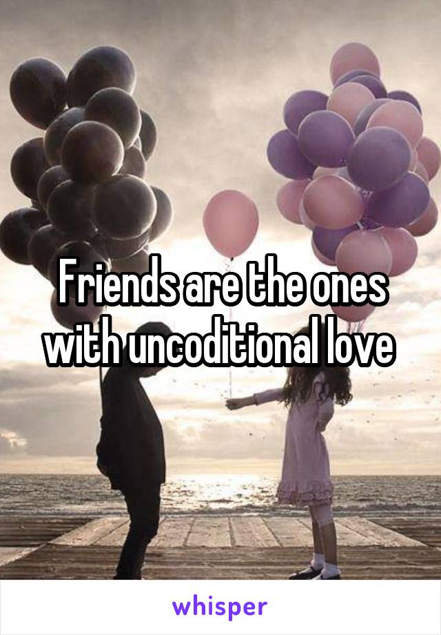 Friends are the ones with uncoditional love 
