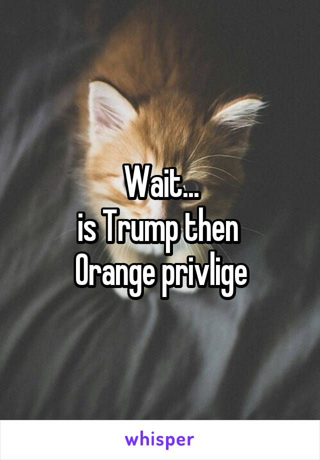 Wait...
is Trump then 
Orange privlige