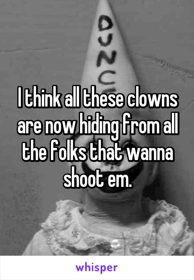 I think all these clowns are now hiding from all the folks that wanna shoot em.