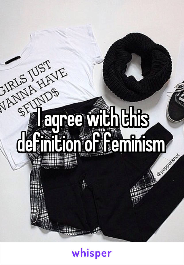 I agree with this definition of feminism 