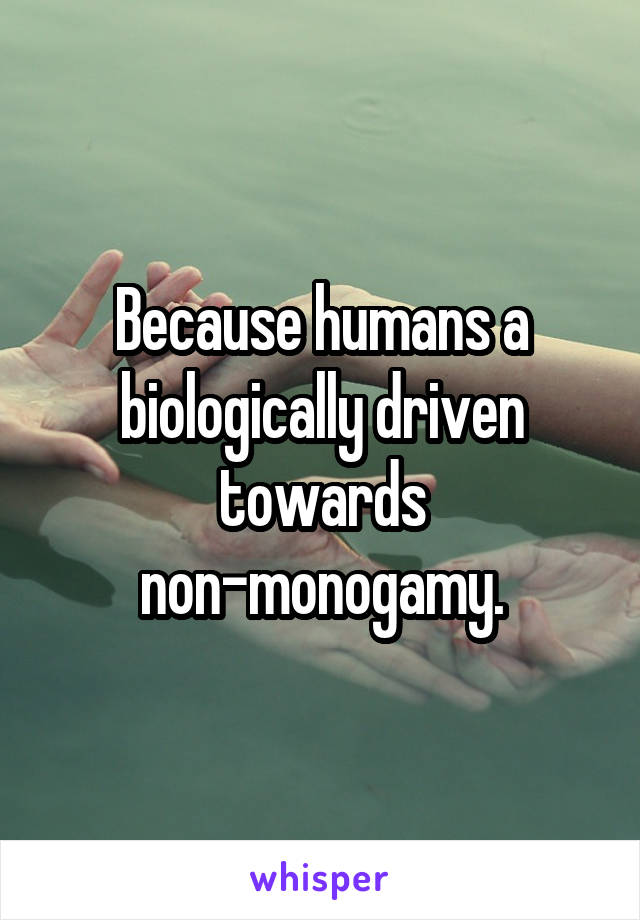Because humans a biologically driven towards non-monogamy.