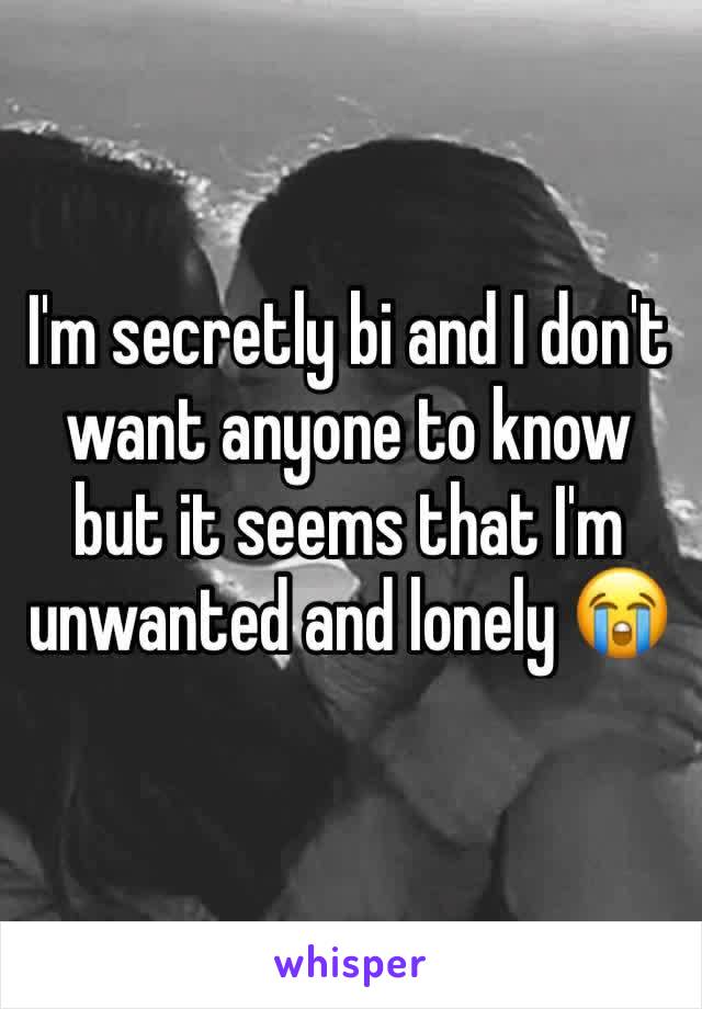 I'm secretly bi and I don't want anyone to know but it seems that I'm unwanted and lonely 😭