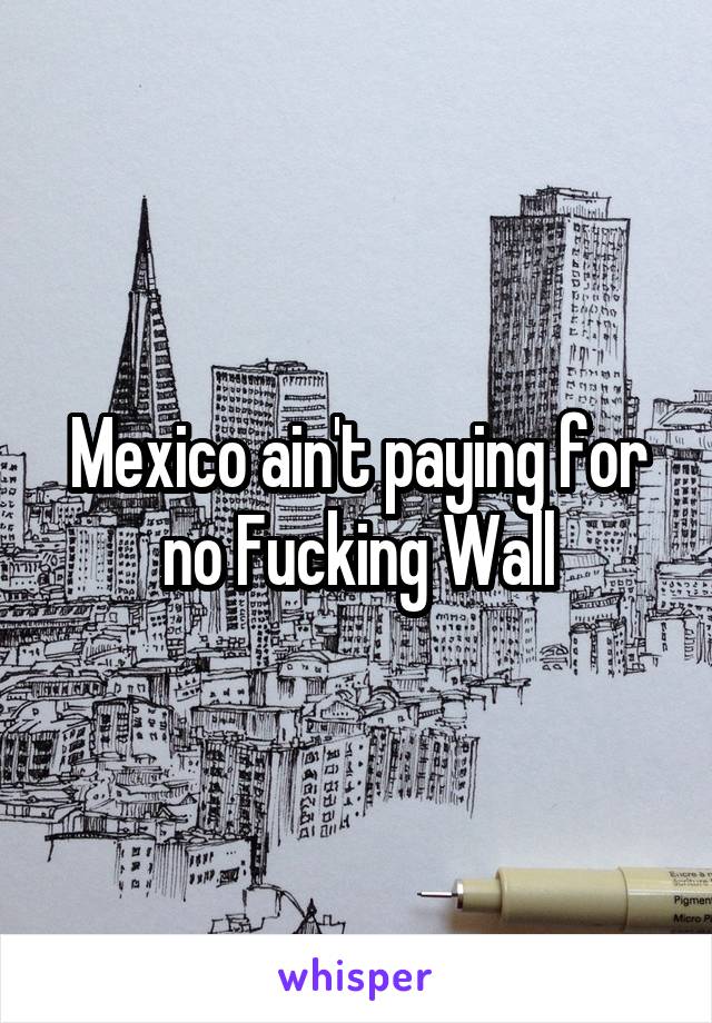 Mexico ain't paying for no Fucking Wall