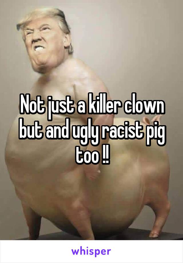 Not just a killer clown but and ugly racist pig too !!