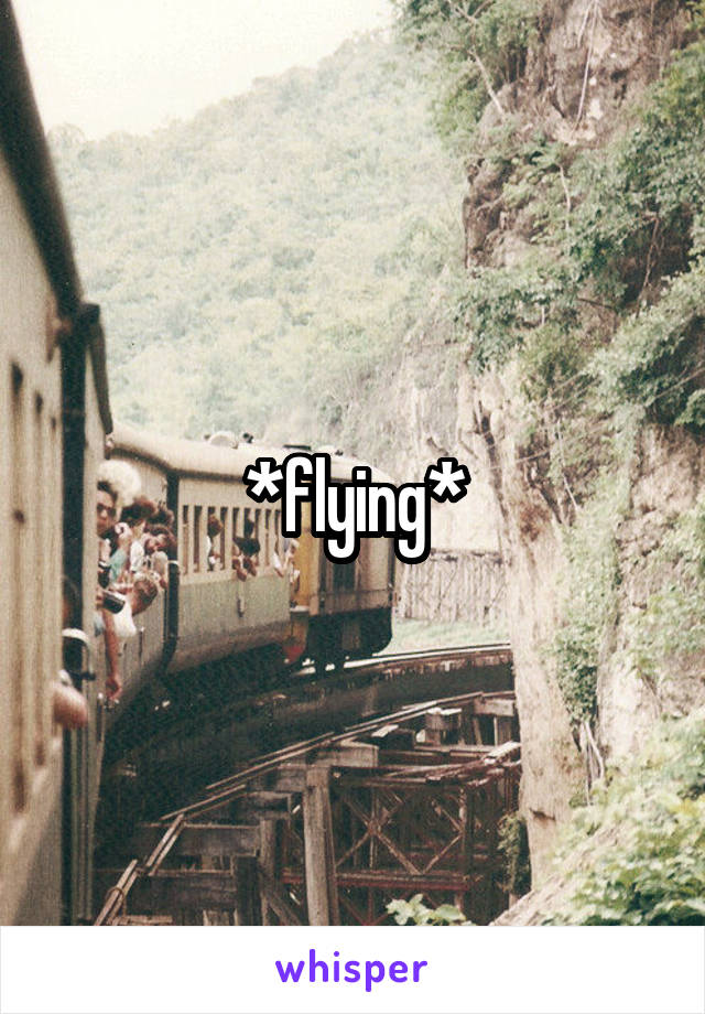 *flying*