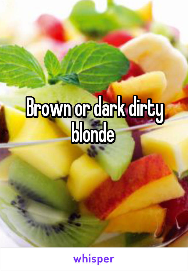 Brown or dark dirty blonde 
