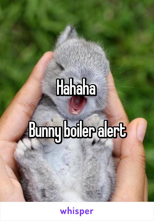 Hahaha 

Bunny boiler alert