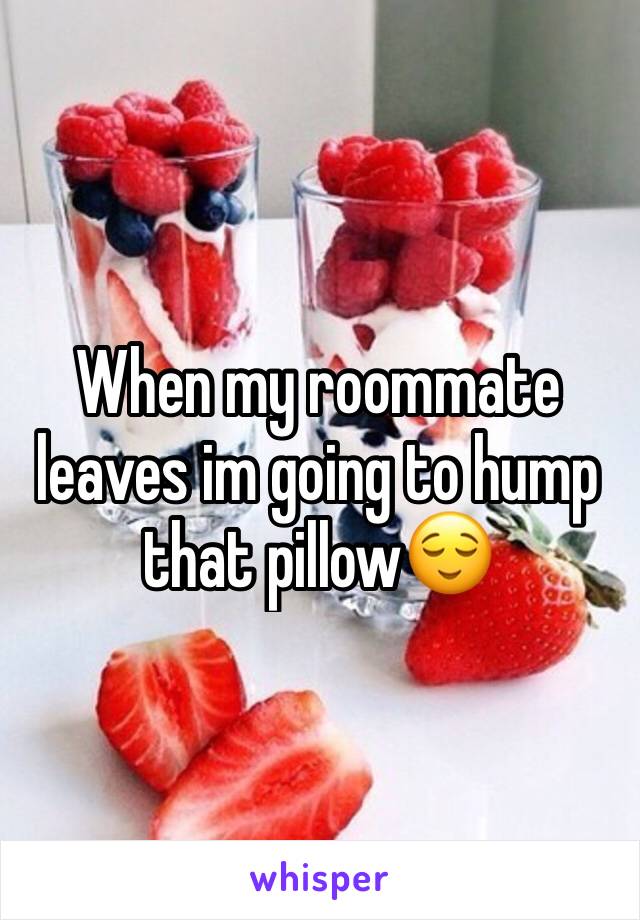 When my roommate leaves im going to hump that pillow😌