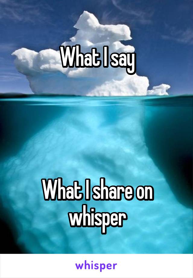 What I say




What I share on whisper