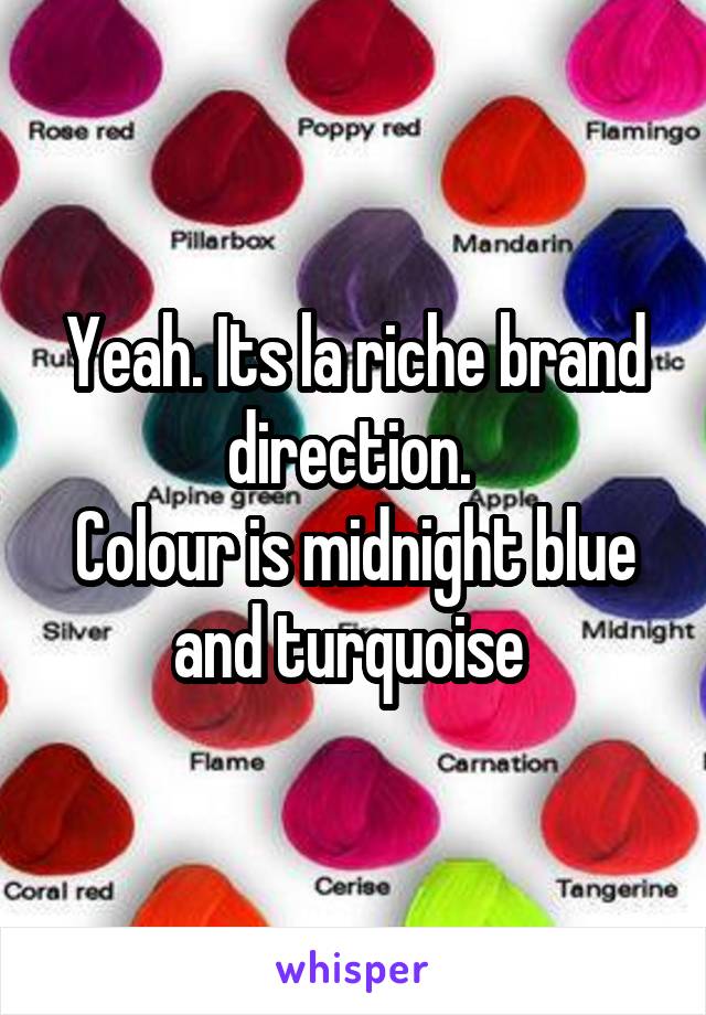 Yeah. Its la riche brand direction. 
Colour is midnight blue and turquoise 
