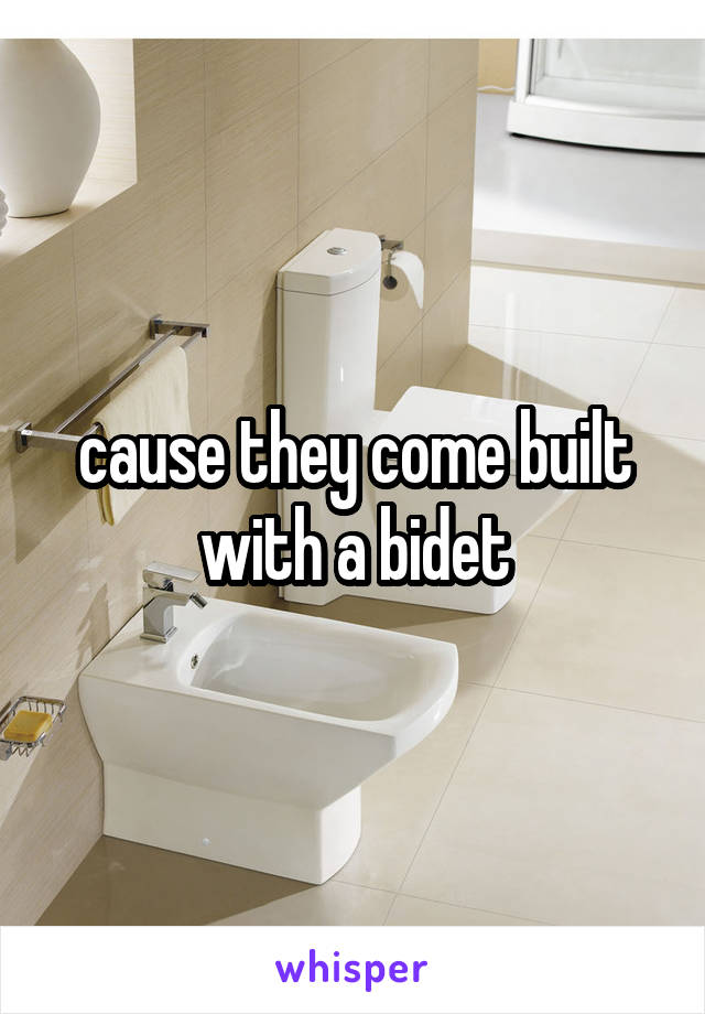 cause they come built with a bidet