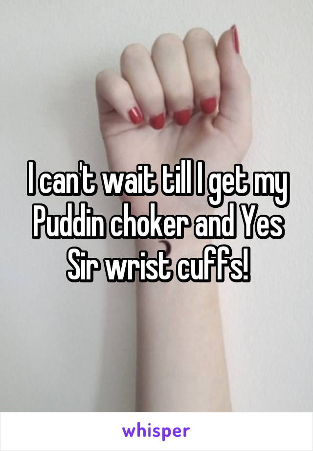 I can't wait till I get my Puddin choker and Yes Sir wrist cuffs!