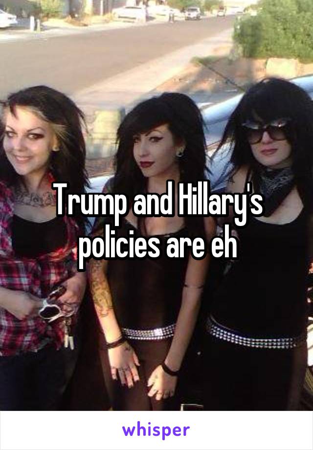 Trump and Hillary's policies are eh