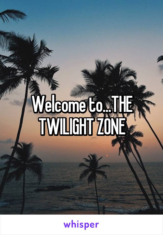 Welcome to...THE TWILIGHT ZONE