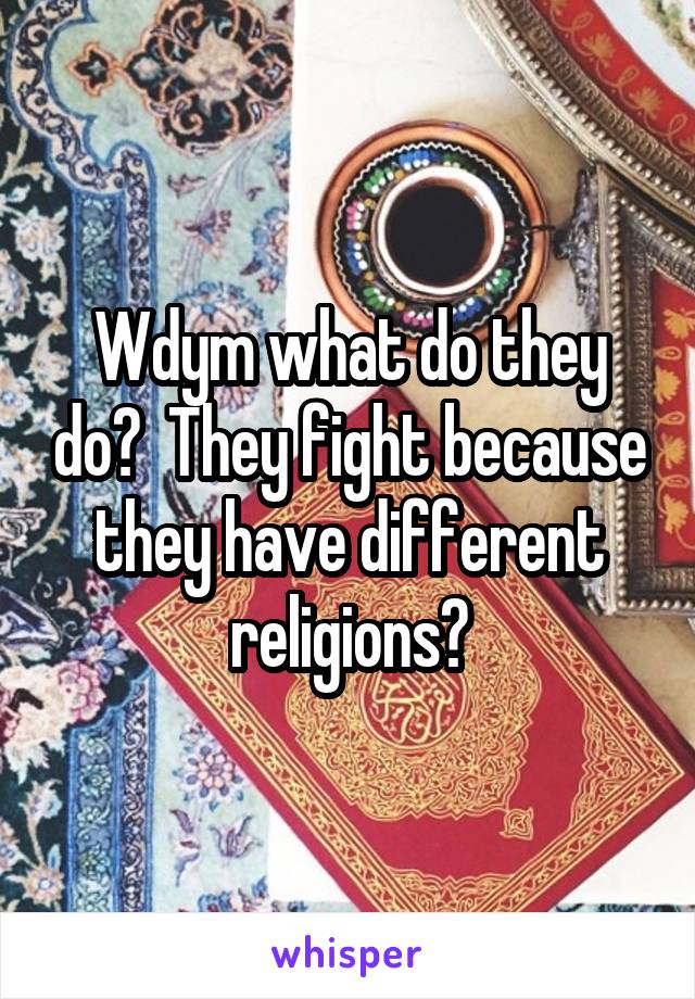 Wdym what do they do?  They fight because they have different religions?