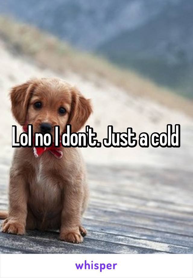 Lol no I don't. Just a cold 
