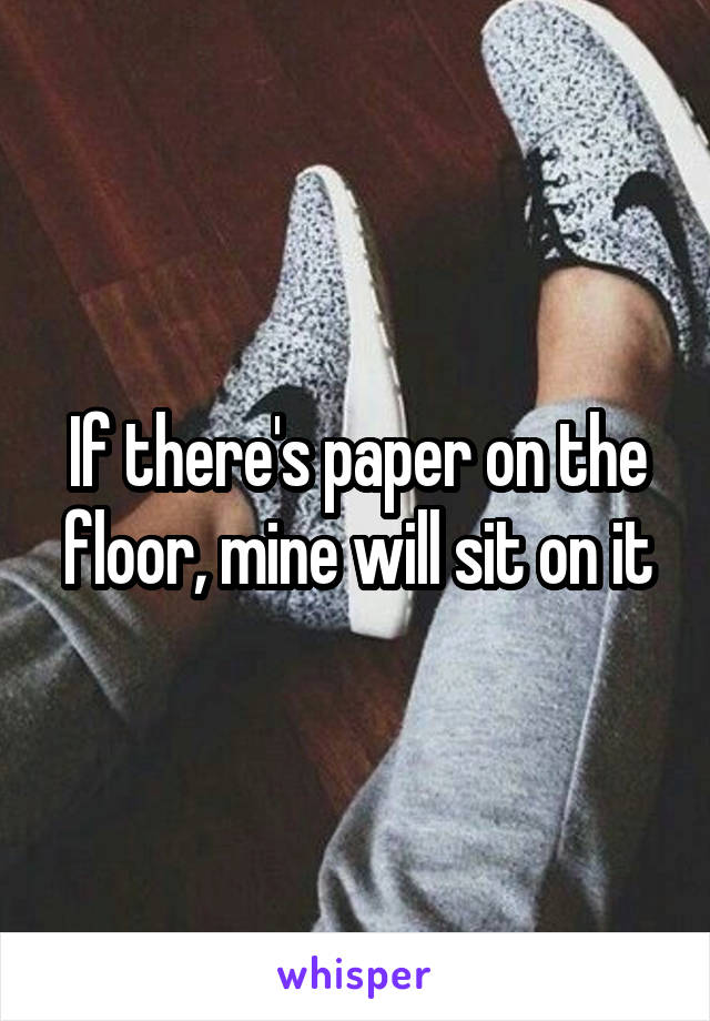 If there's paper on the floor, mine will sit on it