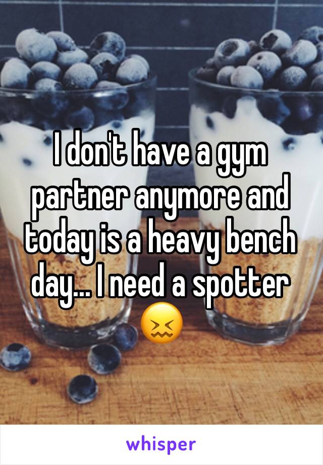 I don't have a gym partner anymore and today is a heavy bench day... I need a spotter 😖