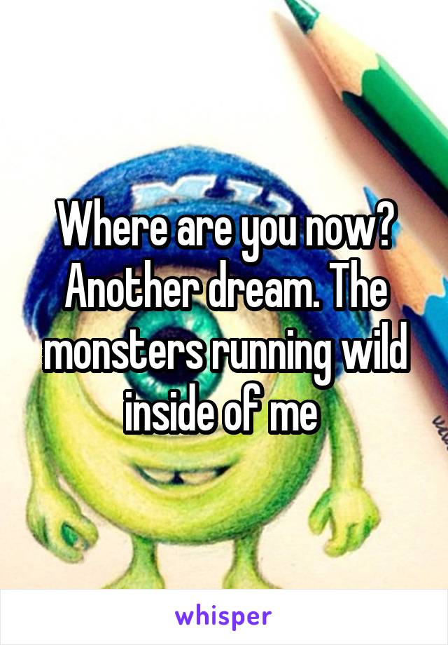 Where are you now? Another dream. The monsters running wild inside of me 