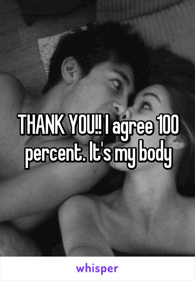 THANK YOU!! I agree 100 percent. It's my body