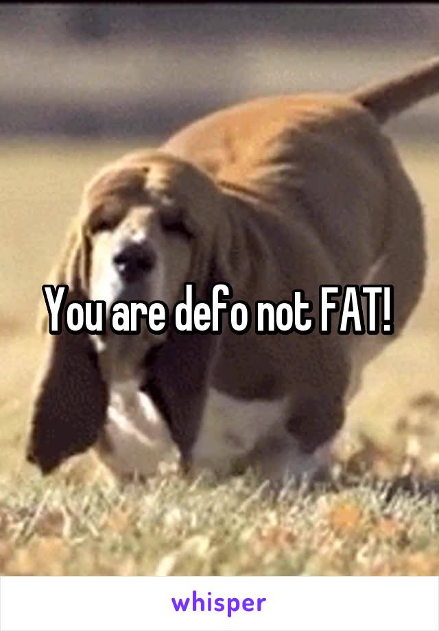 You are defo not FAT! 