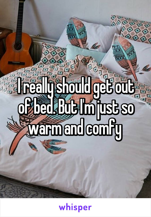 I really should get out of bed. But I'm just so warm and comfy 