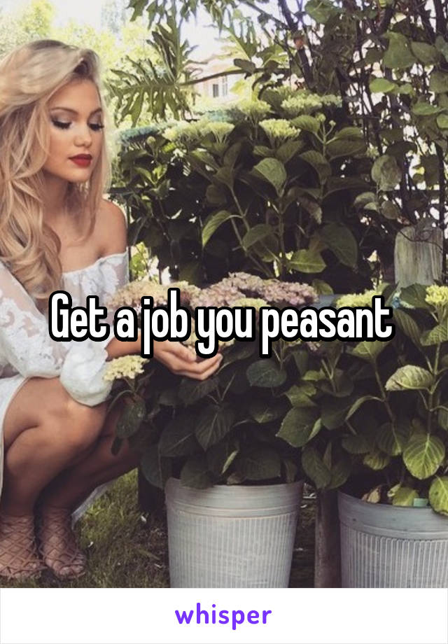 Get a job you peasant 