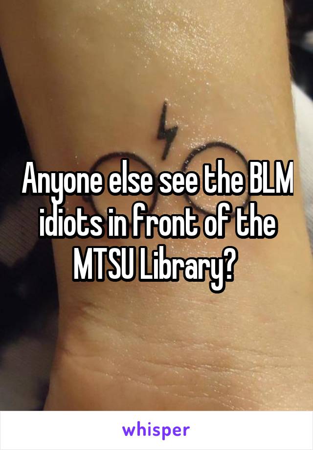 Anyone else see the BLM idiots in front of the MTSU Library? 