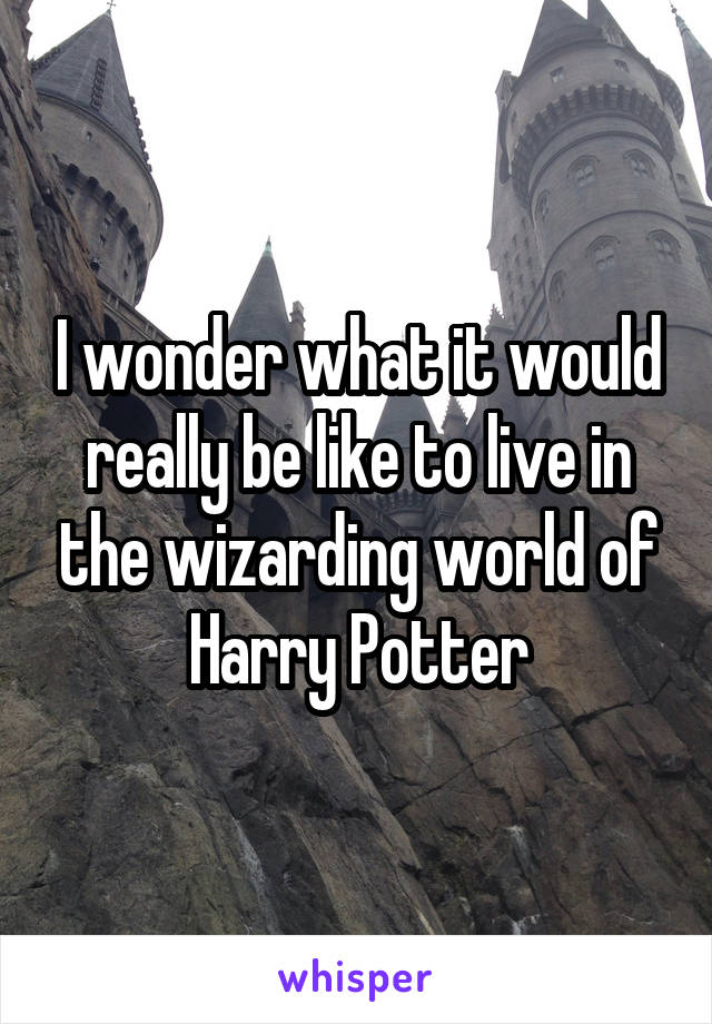 I wonder what it would really be like to live in the wizarding world of Harry Potter