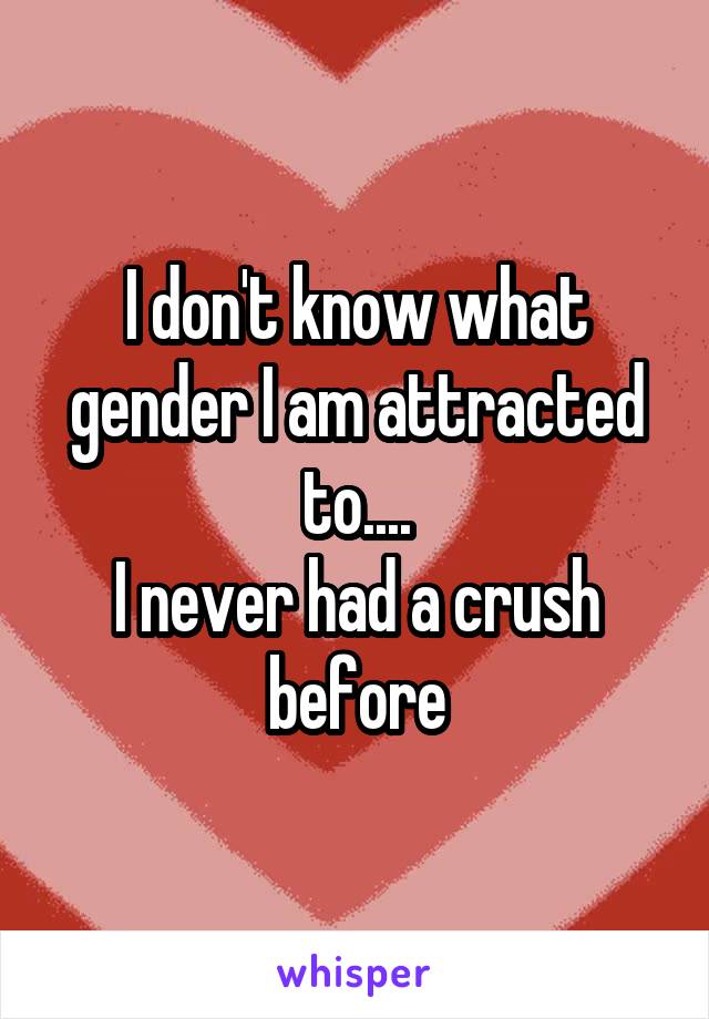 I don't know what gender I am attracted to....
I never had a crush before