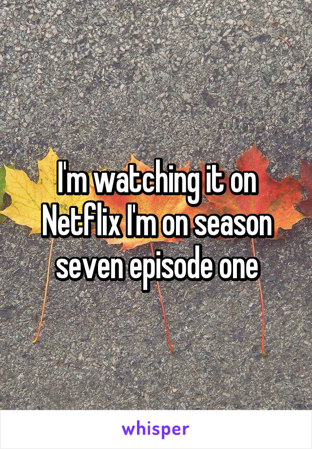 I'm watching it on Netflix I'm on season seven episode one
