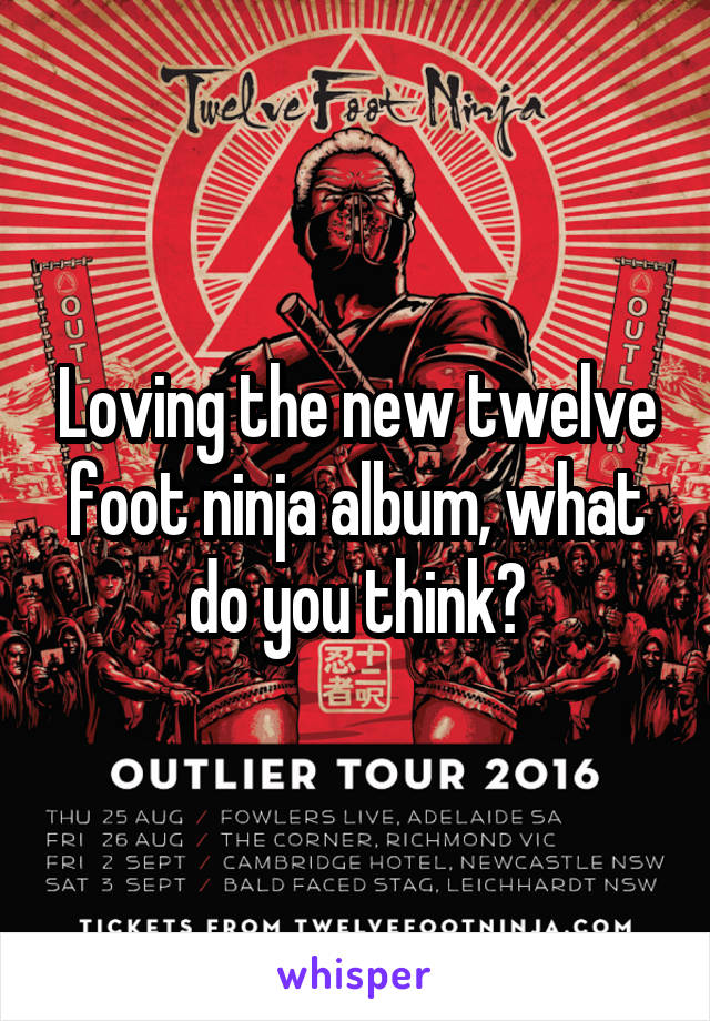 Loving the new twelve foot ninja album, what do you think?