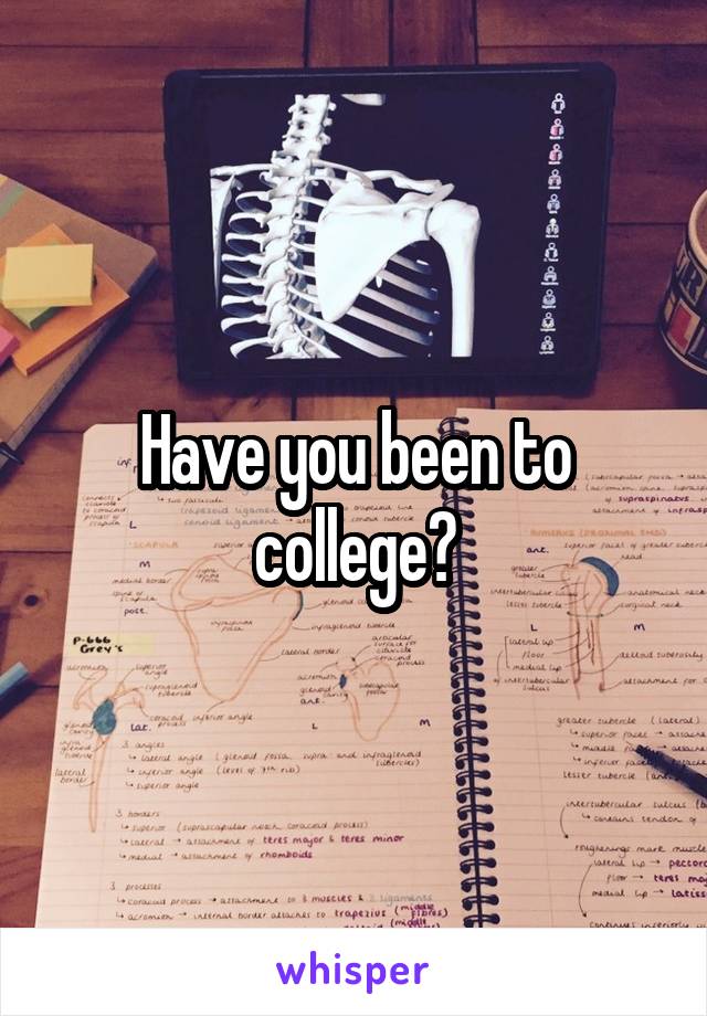 Have you been to college?