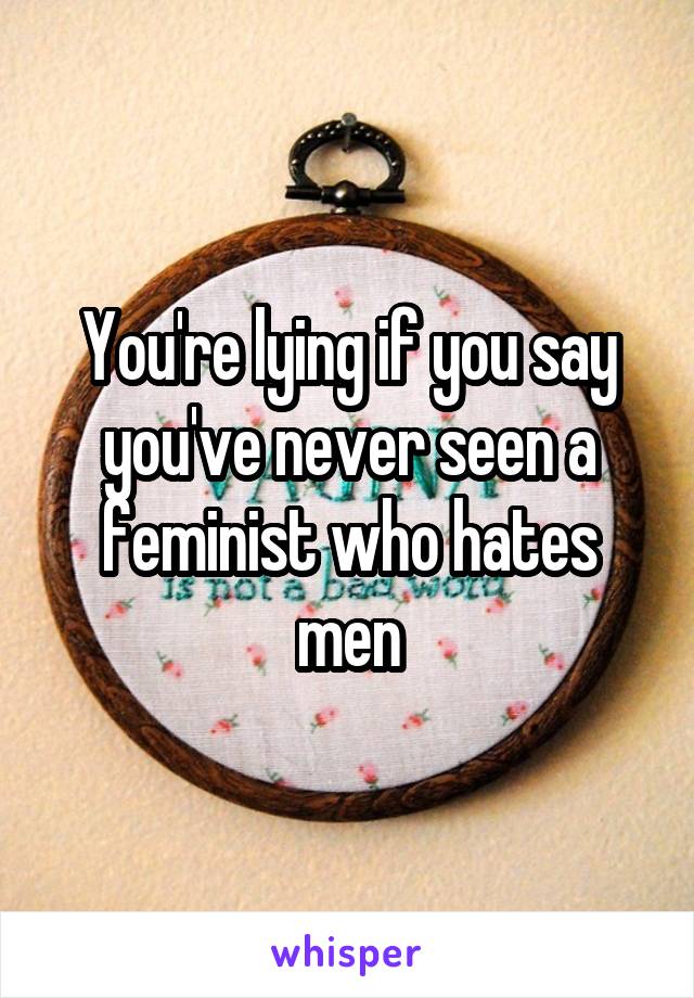 You're lying if you say you've never seen a feminist who hates men