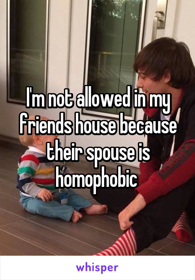 I'm not allowed in my friends house because their spouse is homophobic 