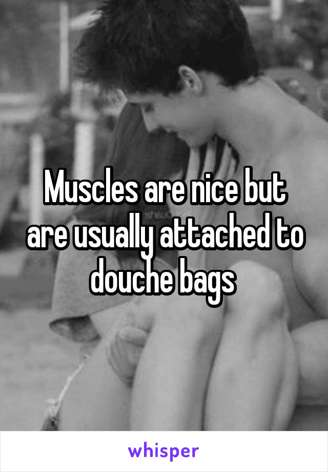 Muscles are nice but are usually attached to douche bags 