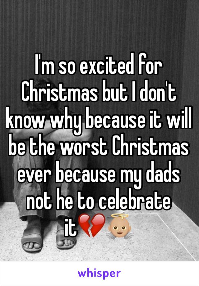 I'm so excited for Christmas but I don't know why because it will be the worst Christmas ever because my dads not he to celebrate it💔👼🏼