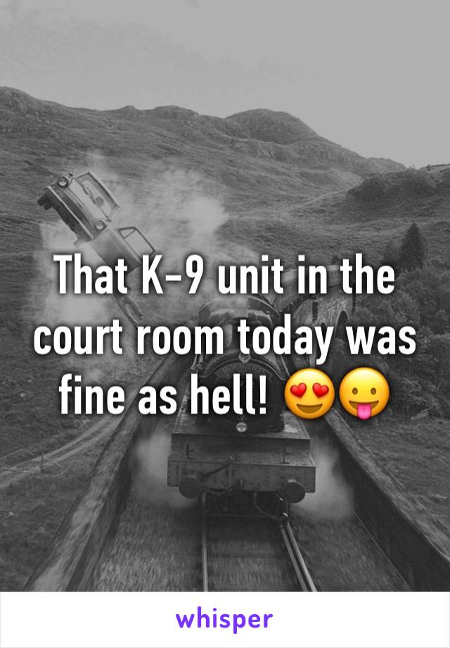 That K-9 unit in the court room today was fine as hell! 😍😛
