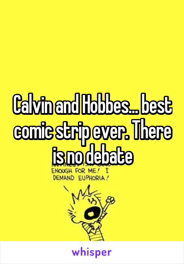Calvin and Hobbes... best comic strip ever. There is no debate