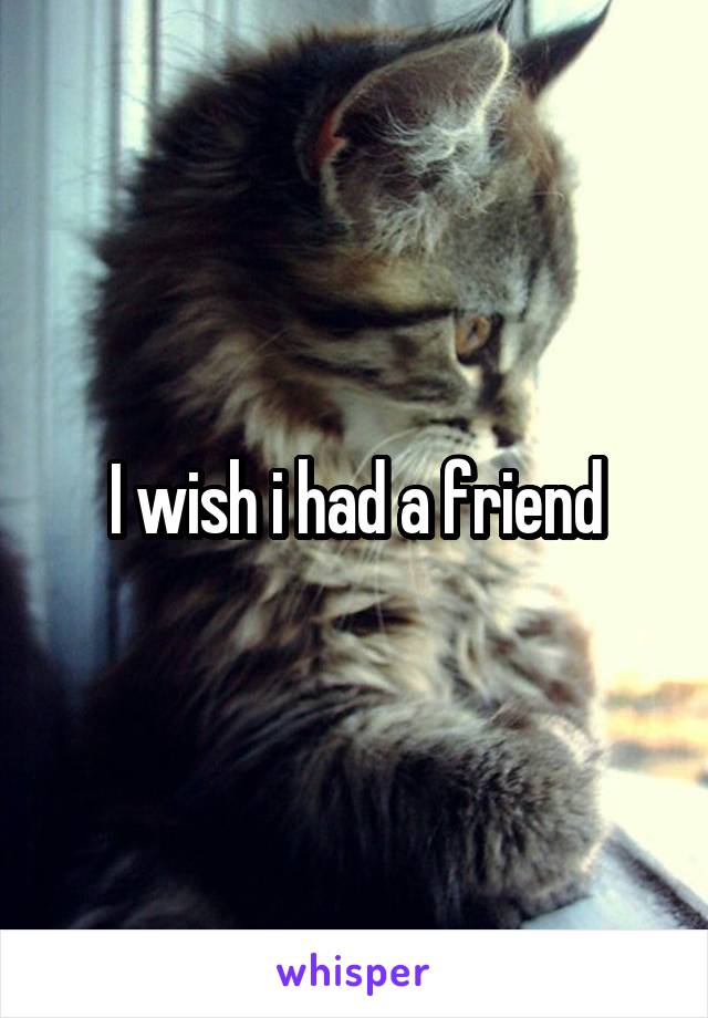 I wish i had a friend