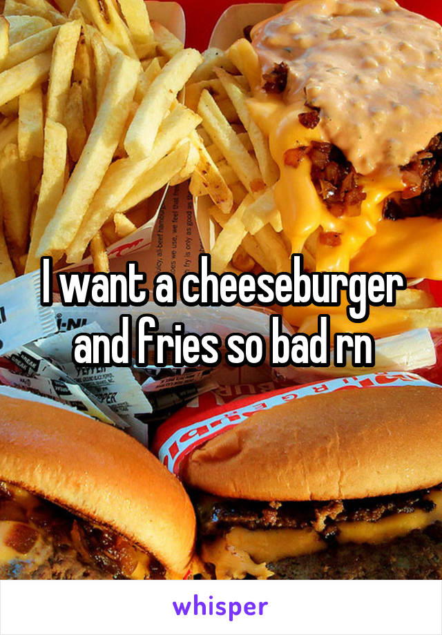 I want a cheeseburger and fries so bad rn