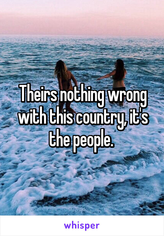Theirs nothing wrong with this country, it's the people. 
