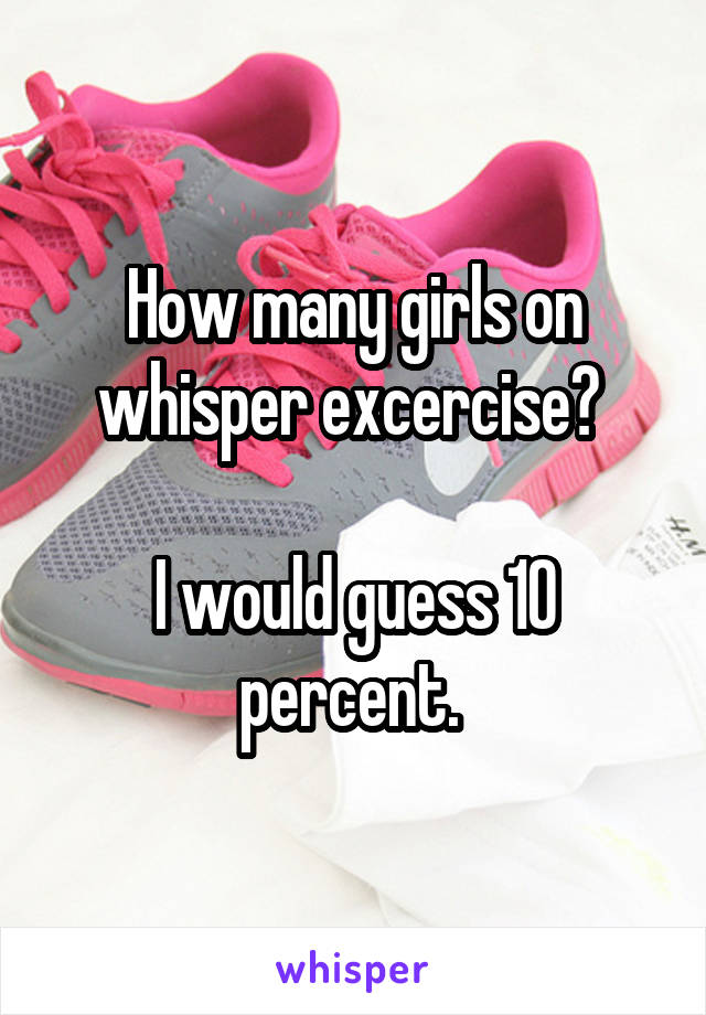 How many girls on whisper excercise? 

I would guess 10 percent. 