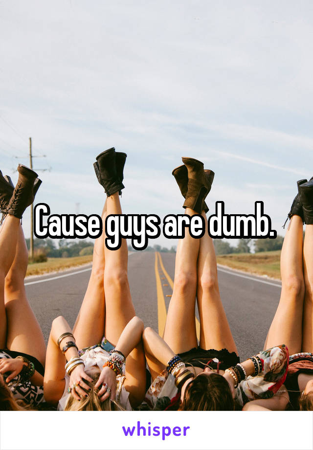 Cause guys are dumb. 