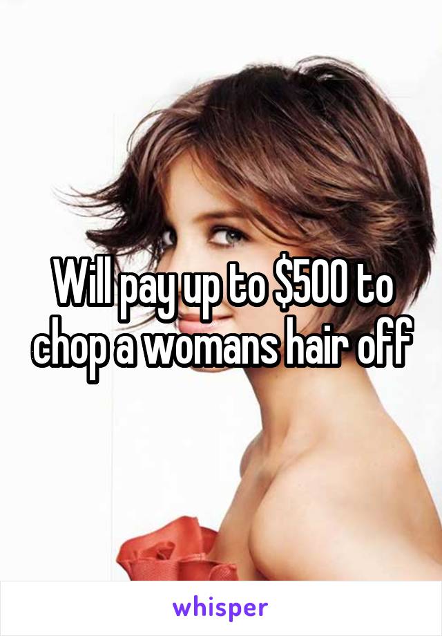 Will pay up to $500 to chop a womans hair off