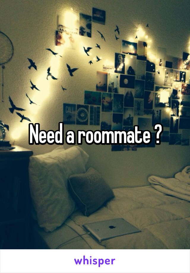 Need a roommate ?